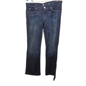 7 For All Mankind Dojo High-Waist Flare Jeans Women's Size 29 Indigo Blue Denim